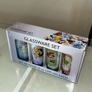 Disney100 👑 Princess Cinderella, Aurora, Ariel, Snow White Glass Set 👑 SOLD OUT